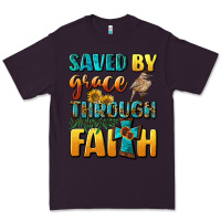 Plum saved by grace through faith Premium Tee - BundleAndBundleShop