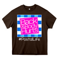 Chocolate Brown back and body hurts Heavy Core Tee - artisFamous