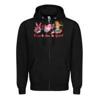 Black peace love cupid Zipper Hoodie - RanaPortraitStore