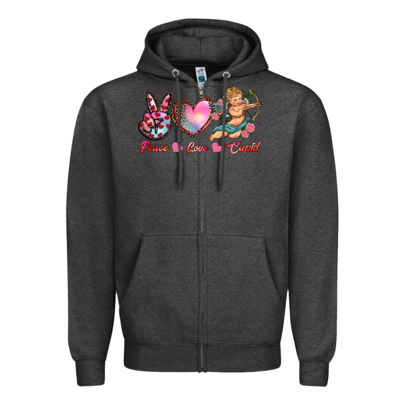 Peace Love Cupid Zipper Hoodie by RanaPortraitStore | Teevron