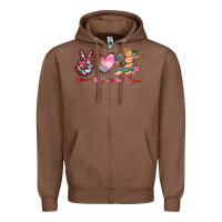 Chestnut peace love cupid Zipper Hoodie - RanaPortraitStore