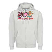 Dove Grey peace love cupid Zipper Hoodie - RanaPortraitStore