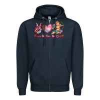 Navy peace love cupid Zipper Hoodie - RanaPortraitStore