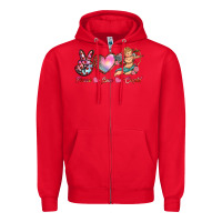 Red peace love cupid Zipper Hoodie - RanaPortraitStore
