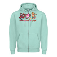 Seafoam peace love cupid Zipper Hoodie - RanaPortraitStore