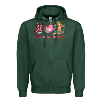 Sports Green peace love cupid Zipper Hoodie - RanaPortraitStore