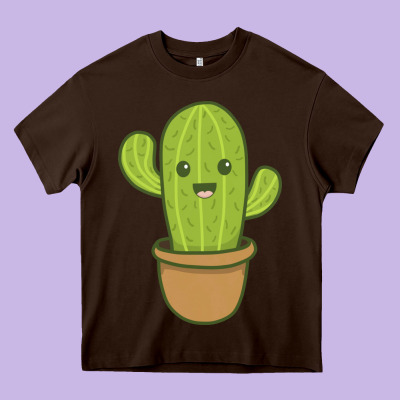 Happy Cactus Hug Me Please Heavy Core Tee Designed By Artisfamous