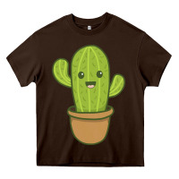 Chocolate Brown happy cactus hug me please Heavy Core Tee - artisFamous
