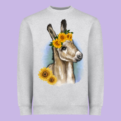 Sunflower Baby Donkey Heavyweight Sweatshirt Designed By Ranaportraitstore