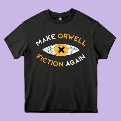 Make Orwell Fiction Again Heavy Core Tee Designed By Artisfamous