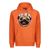 Carrot pug floral Premium Hoodie - Jasminsmagicworld