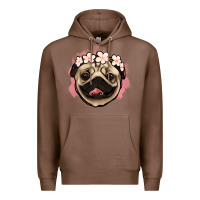 Chestnut pug floral Premium Hoodie - Jasminsmagicworld