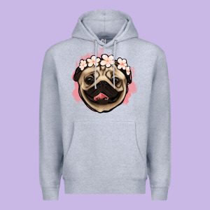 Pug Floral Premium Hoodie Designed By Jasminsmagicworld