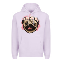 Lilac pug floral Premium Hoodie - Jasminsmagicworld