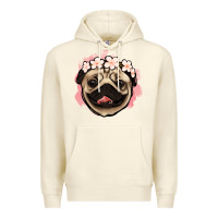 Sandshell pug floral Premium Hoodie - Jasminsmagicworld