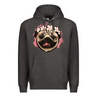 Smoke pug floral Premium Hoodie - Jasminsmagicworld