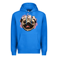 True Royal pug floral Premium Hoodie - Jasminsmagicworld