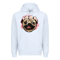 White pug floral Premium Hoodie - Jasminsmagicworld