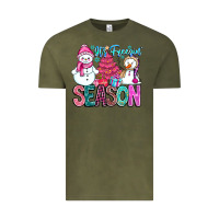 Vintage Olive It's Freezin Season Vintage Tee - CowhideDigitalArt