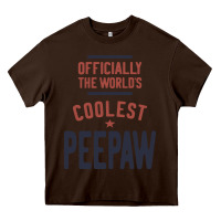 Chocolate Brown Officially The World's Coolest Peepaw | Mens Gift Heavy Core Tee - artisFamous