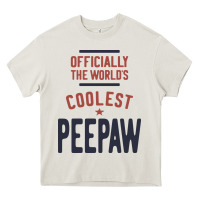 Cream Officially The World's Coolest Peepaw | Mens Gift Heavy Core Tee - artisFamous