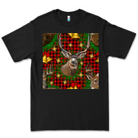 Black christmas deer and bell seamless pattern Premium Tee - BundleAndBundleShop