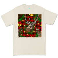 Bone christmas deer and bell seamless pattern Premium Tee - BundleAndBundleShop