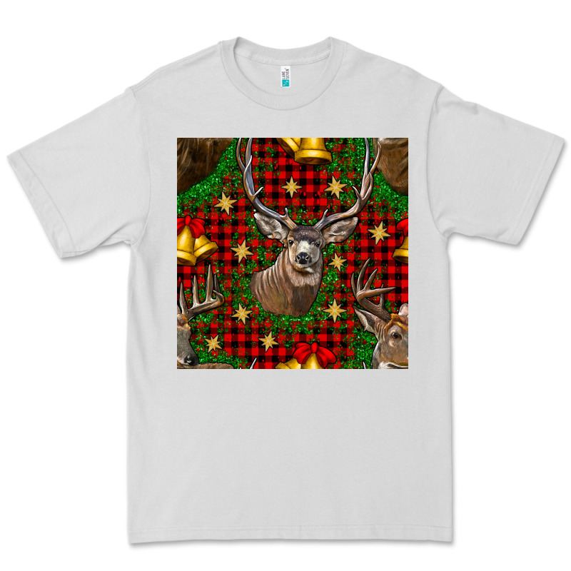 Christmas Deer And Bell Seamless Pattern Premium Tee by BundleAndBundleShop | Teevron