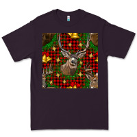 Plum christmas deer and bell seamless pattern Premium Tee - BundleAndBundleShop