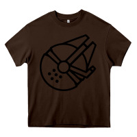Chocolate Brown millennium falcon Heavy Core Tee - artisFamous
