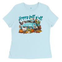 Baby Blue Happy Fall Y'all Ladies Tee - LillyAllenDesigns