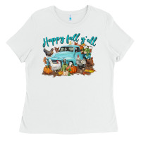 White Happy Fall Y'all Ladies Tee - LillyAllenDesigns