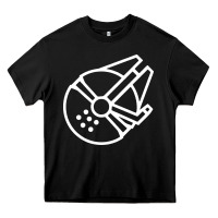 Black millennium falcon Heavy Core Tee - artisFamous