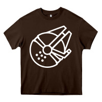 Chocolate Brown millennium falcon Heavy Core Tee - artisFamous
