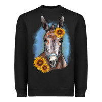 Black Sunflower Donkey Heavyweight Sweatshirt - RanaPortraitStore