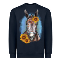 Navy Sunflower Donkey Heavyweight Sweatshirt - RanaPortraitStore