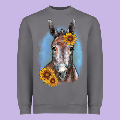 Sunflower Donkey Heavyweight Sweatshirt Designed By Ranaportraitstore