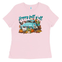 Bubblegum Pink Happy Fall Y'all Ladies Tee - LillyAllenDesigns
