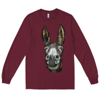 Burgundy Donkey  Face Long Sleeve Tee - LillyAllenDesigns