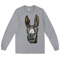 Heather Grey Donkey  Face Long Sleeve Tee - LillyAllenDesigns