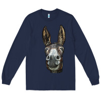 Navy Donkey  Face Long Sleeve Tee - LillyAllenDesigns