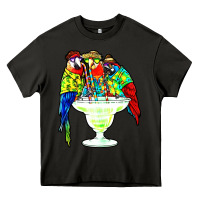 Asphalt parrots drinking margarita hawaiian Heavy Core Tee - artisFamous