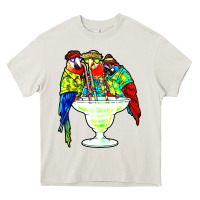 Cream parrots drinking margarita hawaiian Heavy Core Tee - artisFamous