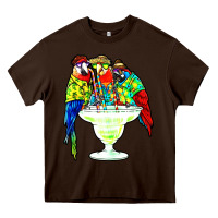 Chocolate Brown parrots drinking margarita hawaiian Heavy Core Tee - artisFamous
