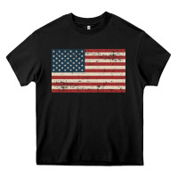 Black american flag Heavy Core Tee - artisFamous