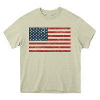 Mossy american flag Heavy Core Tee - artisFamous