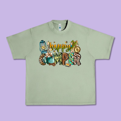 Happy Camper Urban Heavy Tee Designed By Cowhidedigitalart