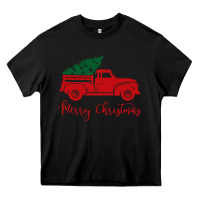 Black vintage red truck with christmas Heavy Core Tee - artisFamous
