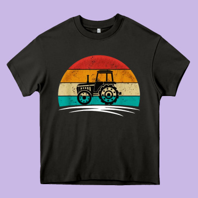Vintage Tractor Heavy Core Tee Designed By Artisfamous
