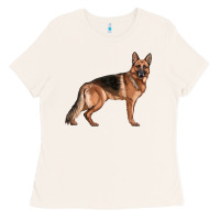 Bone German Shepherd Dog Illustrations Ladies Tee - LillyAllenDesigns